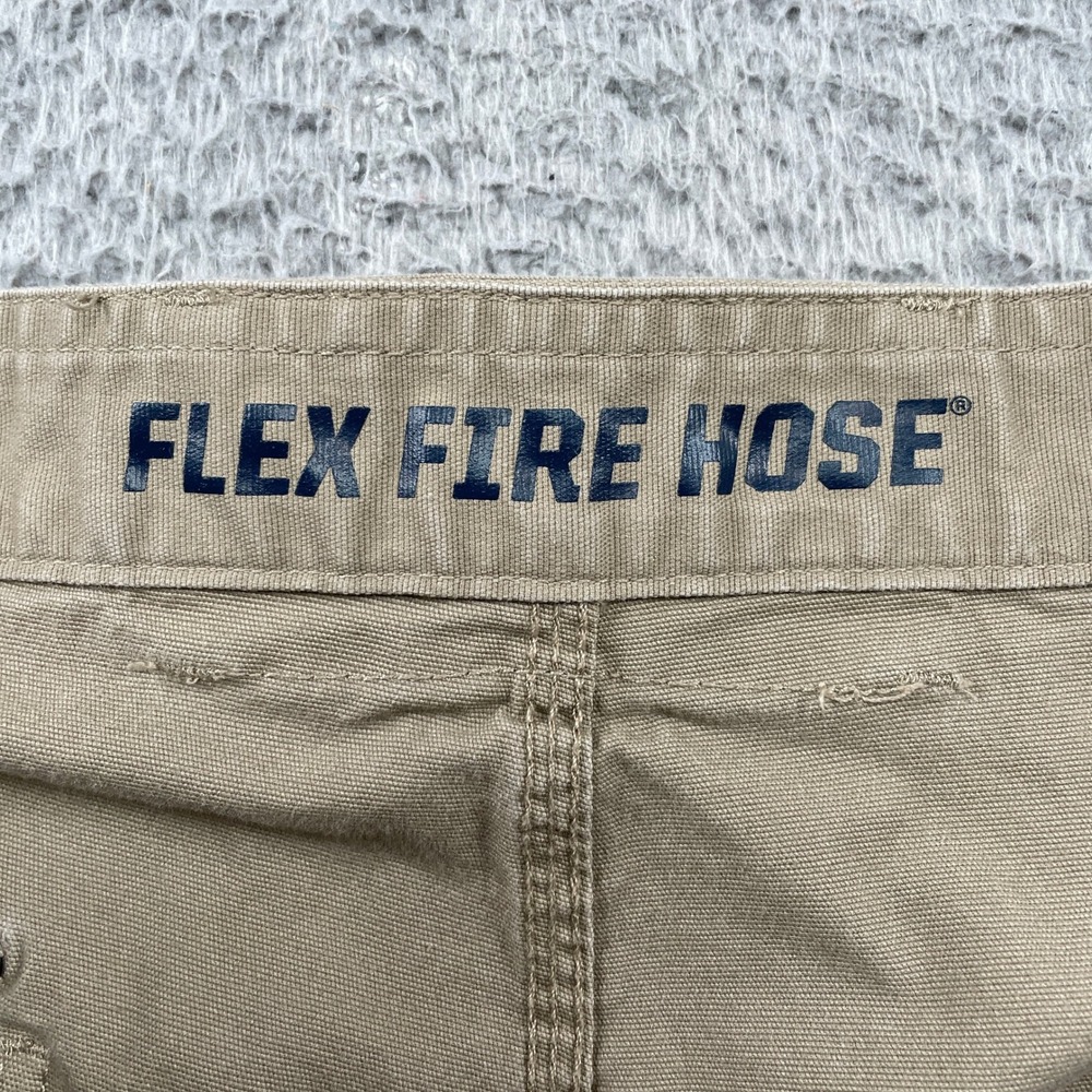 Duluth Trading Co Cargo Pants Mens 46x34 Tan Flex Fire Hose Work Utility Cotton - Picture 4 of 9
